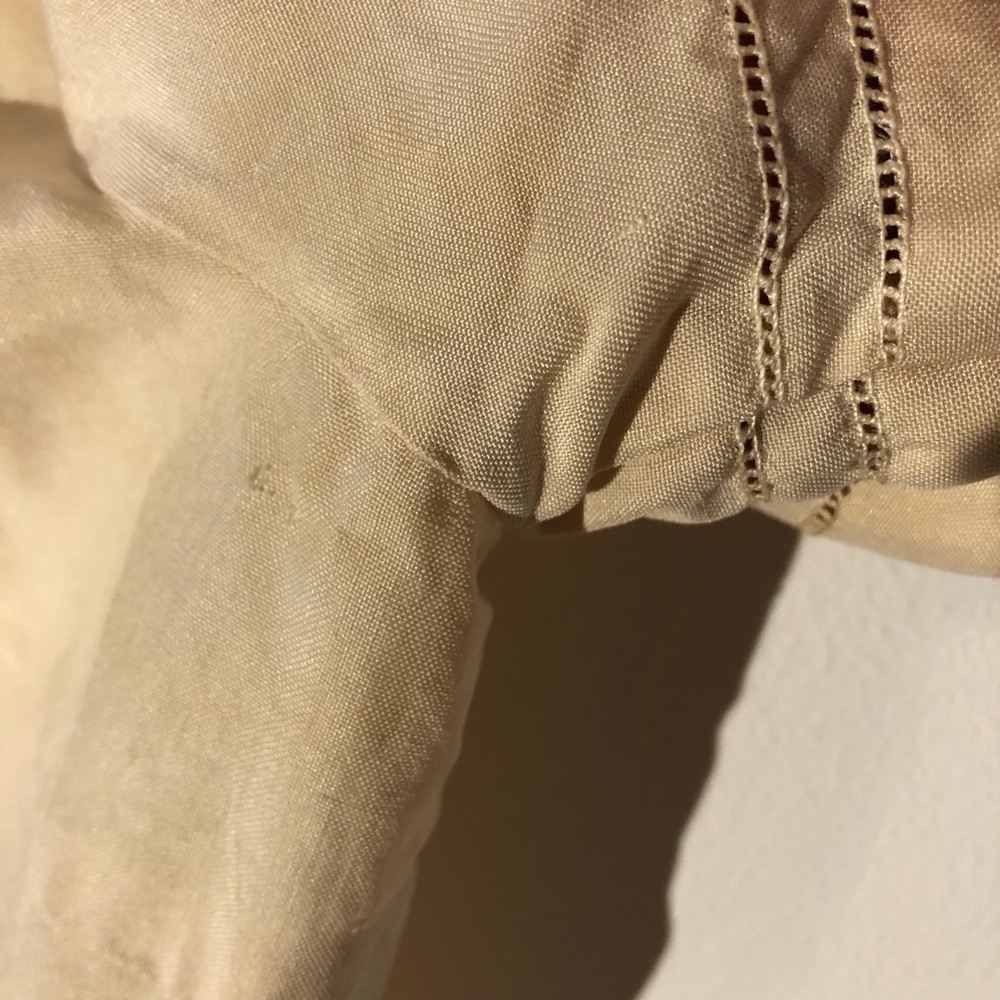 Vintage Cream Button Down Blouse with Mandarin Collar Size 6 (36) - Picture 5 of 7